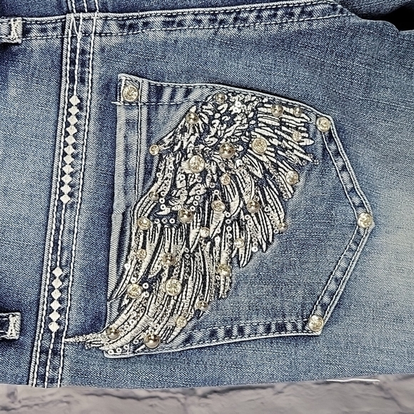 PLATINUM PLUSH MOM LA Gemstone Encrusted Jeans Size 5 - Picture 8 of 13